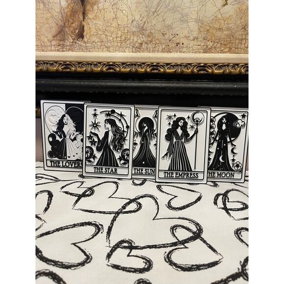 Mystical Tarot Set - 3D Printed Cards: The Lovers, Star, Moon, Sun, Empress - Picture 1 of 6